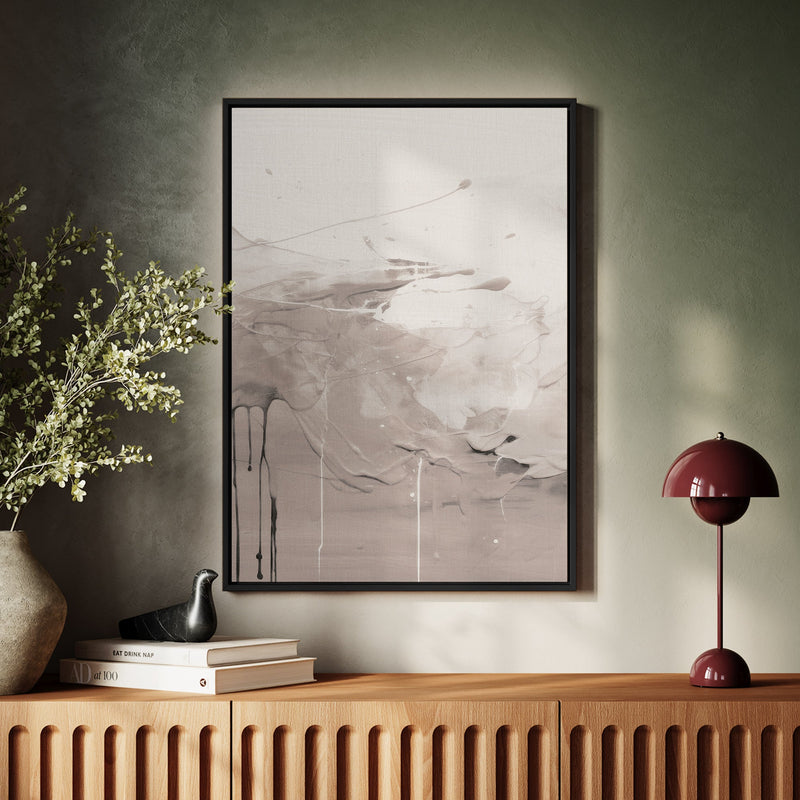 Canvas Wall Art Stretched Over Wooden Frame with Floating Frame and Abstract Painting CV4100 - Al Rugaib Furniture