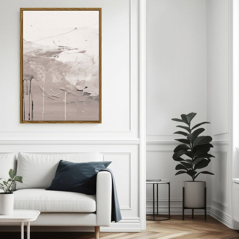 Canvas Wall Art Stretched Over Wooden Frame with Floating Frame and Abstract Painting CV4100 - Al Rugaib Furniture