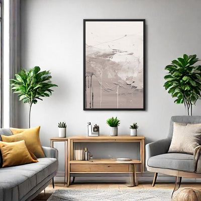 Canvas Wall Art Stretched Over Wooden Frame with Floating Frame and Abstract Painting CV4100 - Al Rugaib Furniture