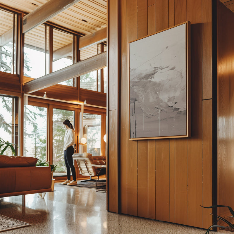 Canvas Wall Art Stretched Over Wooden Frame with Floating Frame and Abstract Painting CV4100 - Al Rugaib Furniture