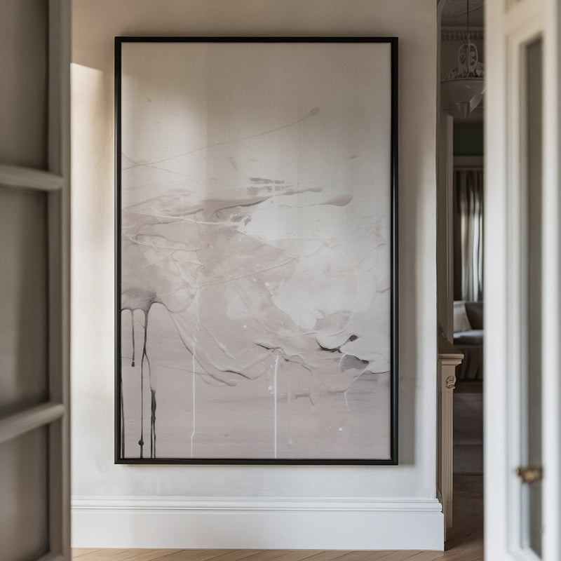 Canvas Wall Art Stretched Over Wooden Frame with Floating Frame and Abstract Painting CV4100 - Al Rugaib Furniture