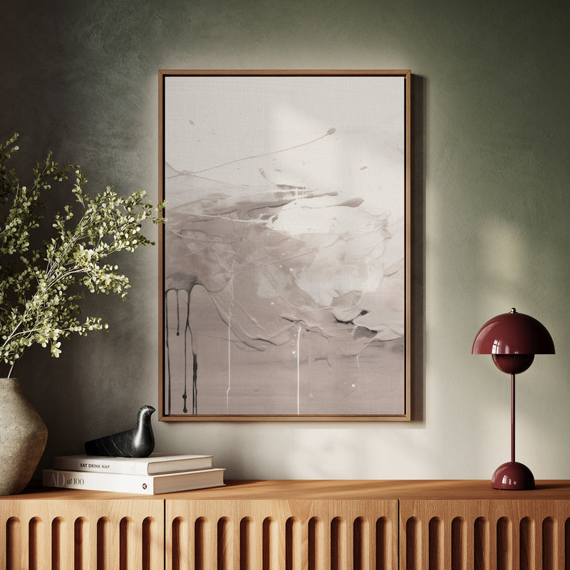 Canvas Wall Art Stretched Over Wooden Frame with Floating Frame and Abstract Painting CV4100 - Al Rugaib Furniture