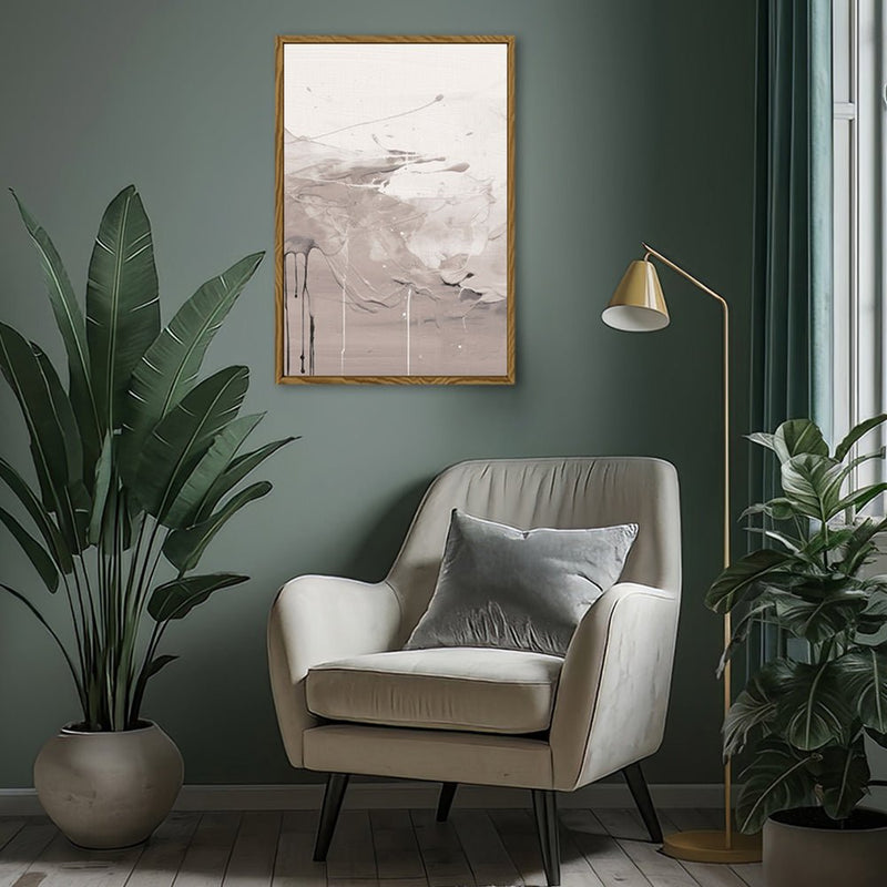 Canvas Wall Art Stretched Over Wooden Frame with Floating Frame and Abstract Painting CV4100 - Al Rugaib Furniture