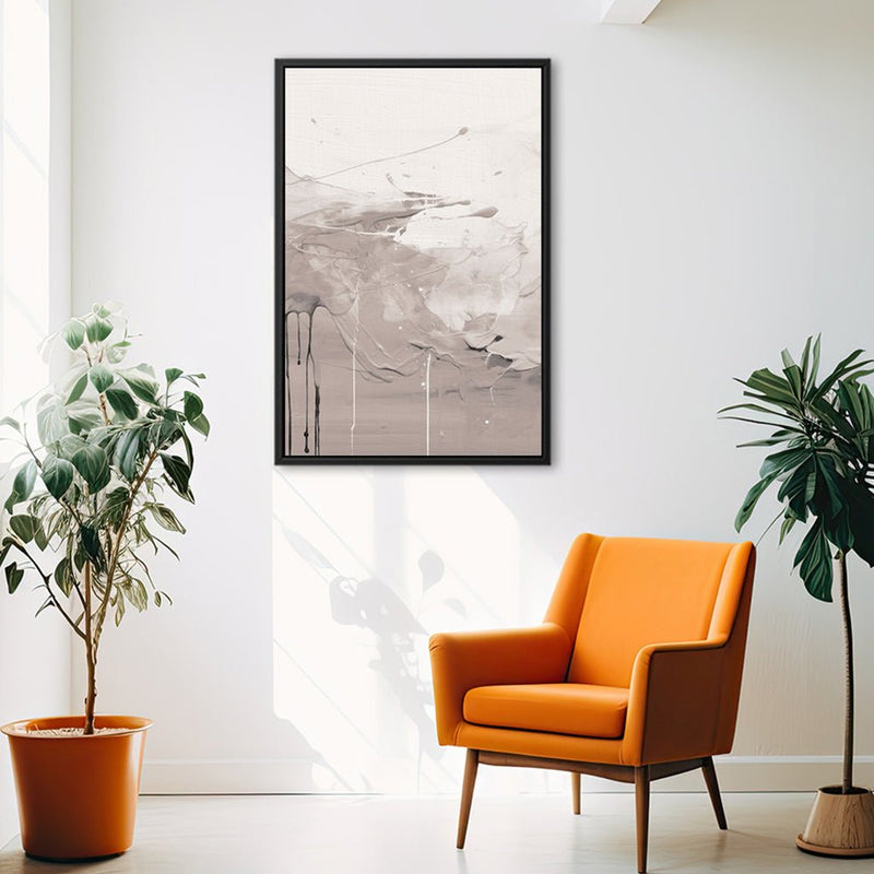 Canvas Wall Art Stretched Over Wooden Frame with Floating Frame and Abstract Painting CV4100 - Al Rugaib Furniture