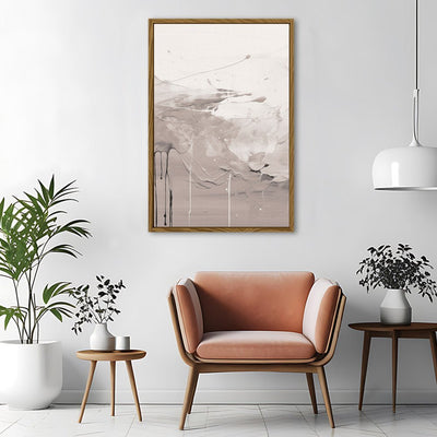 Canvas Wall Art Stretched Over Wooden Frame with Floating Frame and Abstract Painting CV4100 - Al Rugaib Furniture