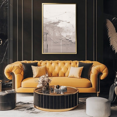 Canvas Wall Art Stretched Over Wooden Frame with Floating Frame and Abstract Painting CV4100 - Al Rugaib Furniture