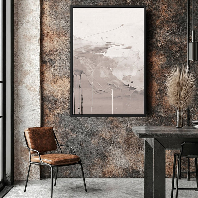 Canvas Wall Art Stretched Over Wooden Frame with Floating Frame and Abstract Painting CV4100 - Al Rugaib Furniture