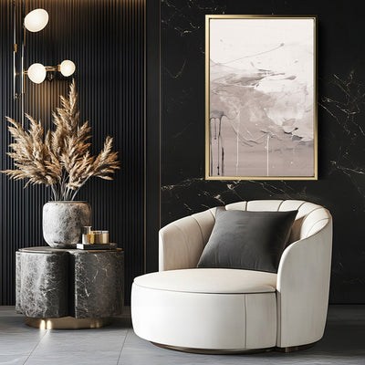 Canvas Wall Art Stretched Over Wooden Frame with Floating Frame and Abstract Painting CV4100 - Al Rugaib Furniture