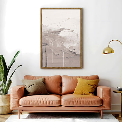 Canvas Wall Art Stretched Over Wooden Frame with Floating Frame and Abstract Painting CV4100 - Al Rugaib Furniture