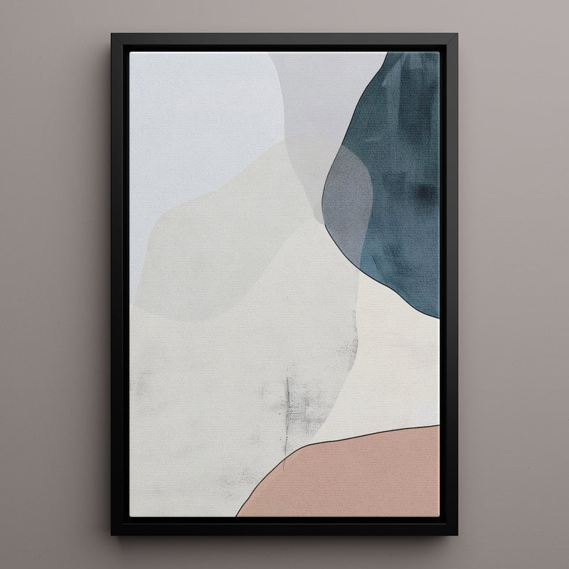 Canvas Wall Art Stretched Over Wooden Frame with Floating Frame and Abstract Painting CV4101 - Al Rugaib Furniture