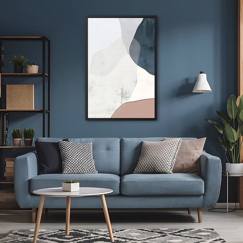 Canvas Wall Art Stretched Over Wooden Frame with Floating Frame and Abstract Painting CV4101 - Al Rugaib Furniture