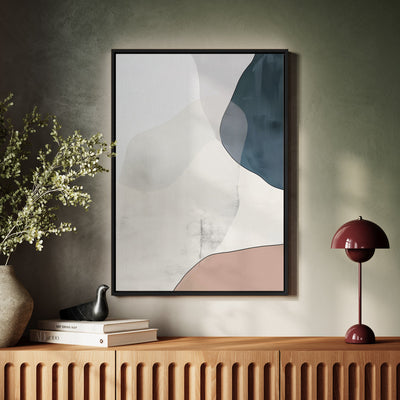Canvas Wall Art Stretched Over Wooden Frame with Floating Frame and Abstract Painting CV4101 - Al Rugaib Furniture