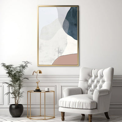 Canvas Wall Art Stretched Over Wooden Frame with Floating Frame and Abstract Painting CV4101 - Al Rugaib Furniture