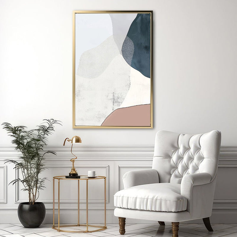 Canvas Wall Art Stretched Over Wooden Frame with Floating Frame and Abstract Painting CV4101 - Al Rugaib Furniture