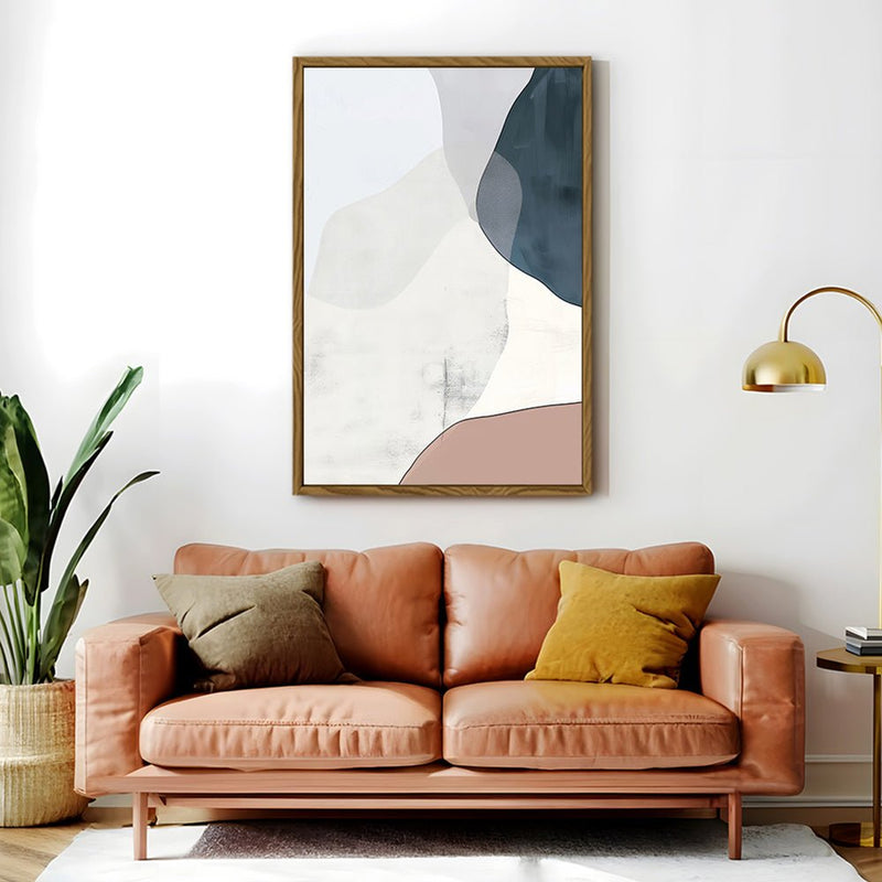 Canvas Wall Art Stretched Over Wooden Frame with Floating Frame and Abstract Painting CV4101 - Al Rugaib Furniture