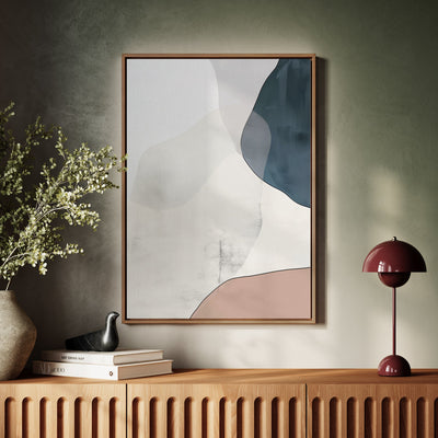 Canvas Wall Art Stretched Over Wooden Frame with Floating Frame and Abstract Painting CV4101 - Al Rugaib Furniture
