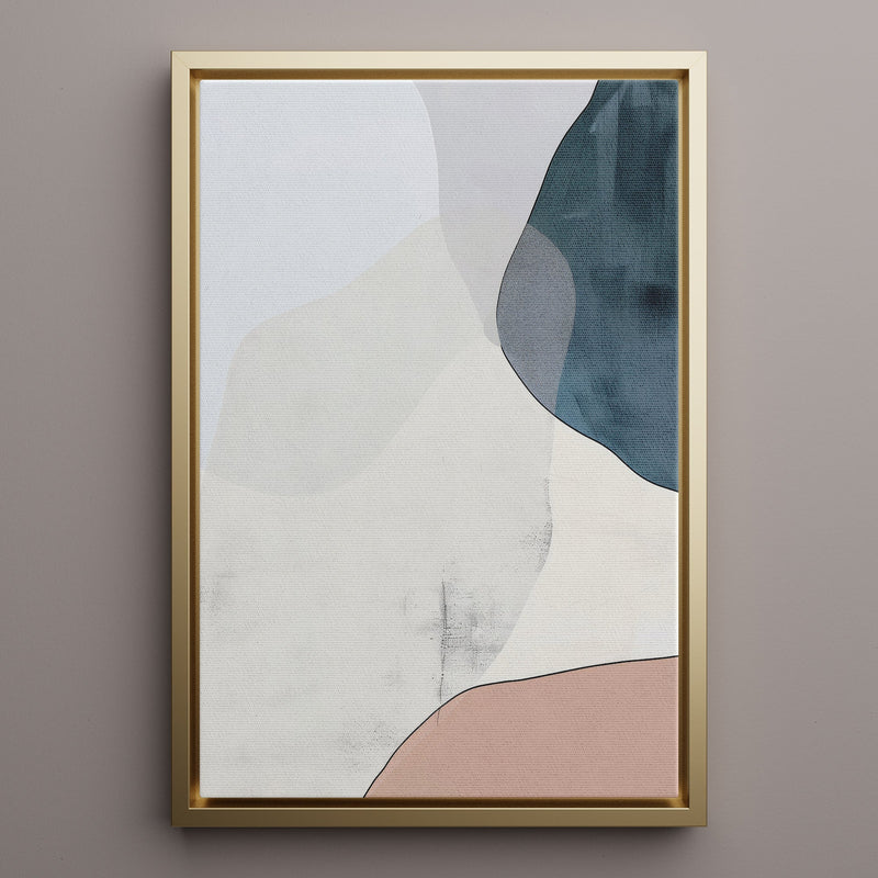 Canvas Wall Art Stretched Over Wooden Frame with Floating Frame and Abstract Painting CV4101 - Al Rugaib Furniture