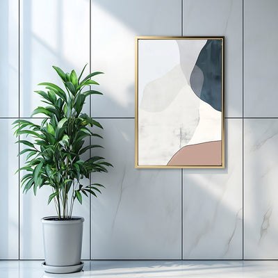 Canvas Wall Art Stretched Over Wooden Frame with Floating Frame and Abstract Painting CV4101 - Al Rugaib Furniture