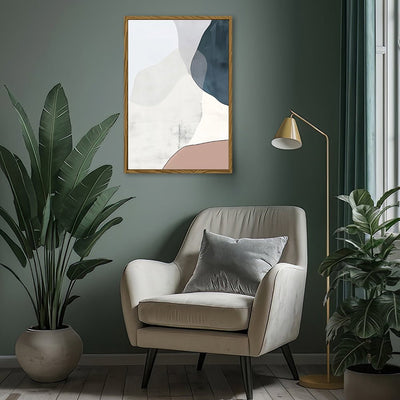 Canvas Wall Art Stretched Over Wooden Frame with Floating Frame and Abstract Painting CV4101 - Al Rugaib Furniture