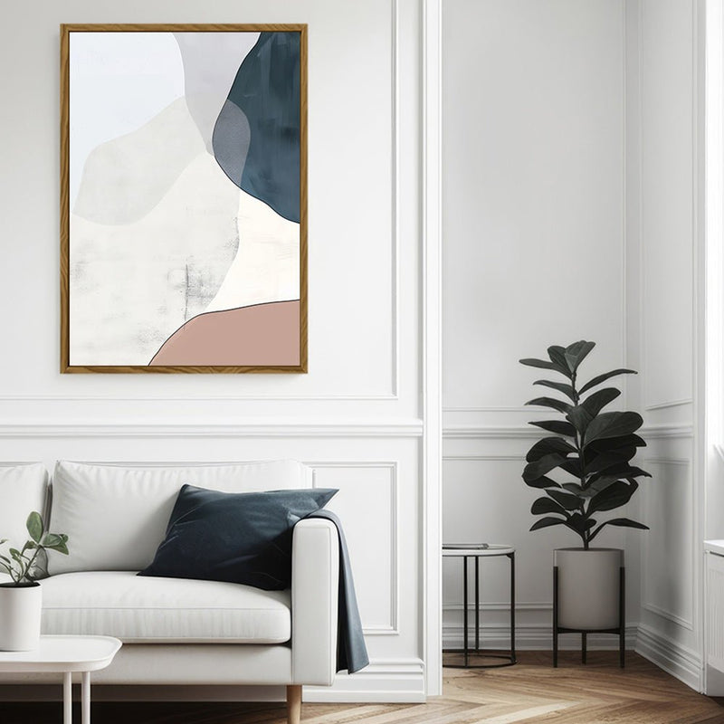 Canvas Wall Art Stretched Over Wooden Frame with Floating Frame and Abstract Painting CV4101 - Al Rugaib Furniture