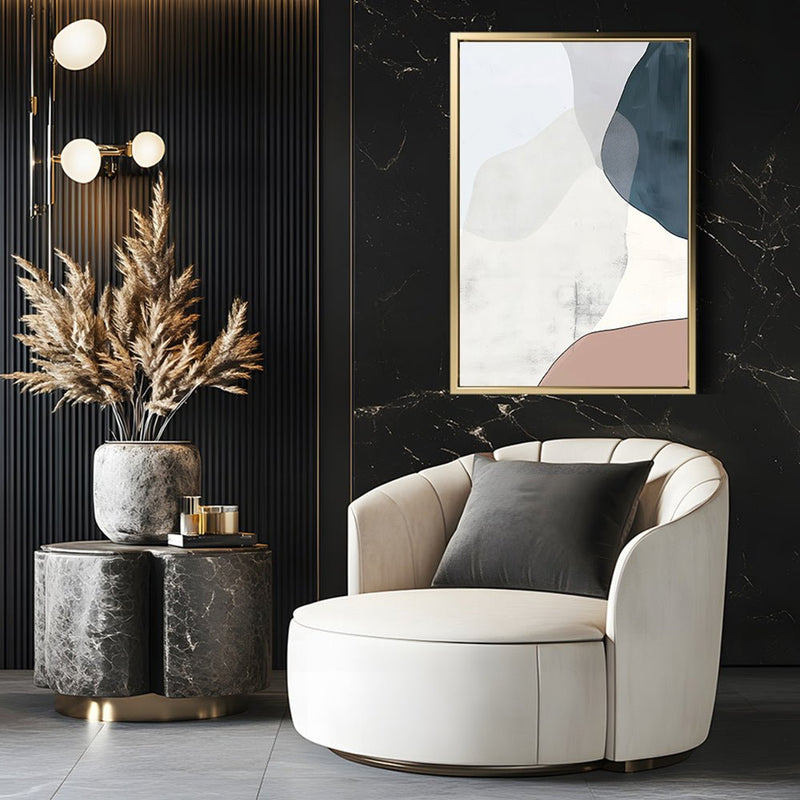 Canvas Wall Art Stretched Over Wooden Frame with Floating Frame and Abstract Painting CV4101 - Al Rugaib Furniture