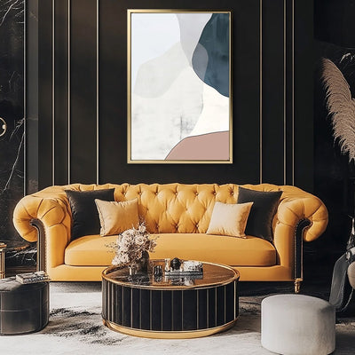 Canvas Wall Art Stretched Over Wooden Frame with Floating Frame and Abstract Painting CV4101 - Al Rugaib Furniture