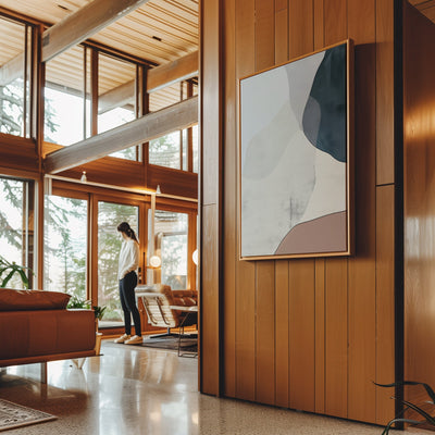 Canvas Wall Art Stretched Over Wooden Frame with Floating Frame and Abstract Painting CV4101 - Al Rugaib Furniture