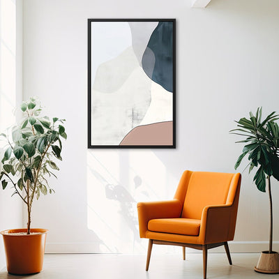 Canvas Wall Art Stretched Over Wooden Frame with Floating Frame and Abstract Painting CV4101 - Al Rugaib Furniture