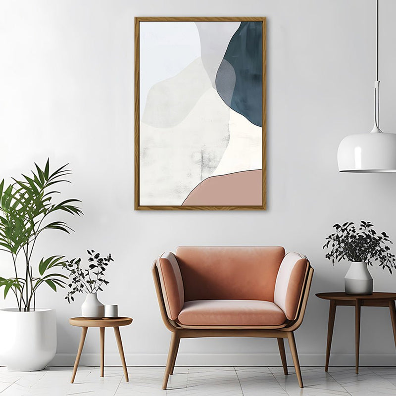Canvas Wall Art Stretched Over Wooden Frame with Floating Frame and Abstract Painting CV4101 - Al Rugaib Furniture