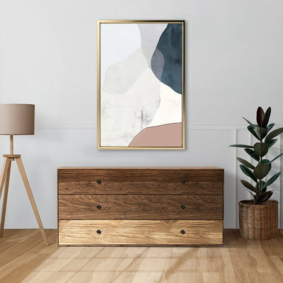 Canvas Wall Art Stretched Over Wooden Frame with Floating Frame and Abstract Painting CV4101 - Al Rugaib Furniture