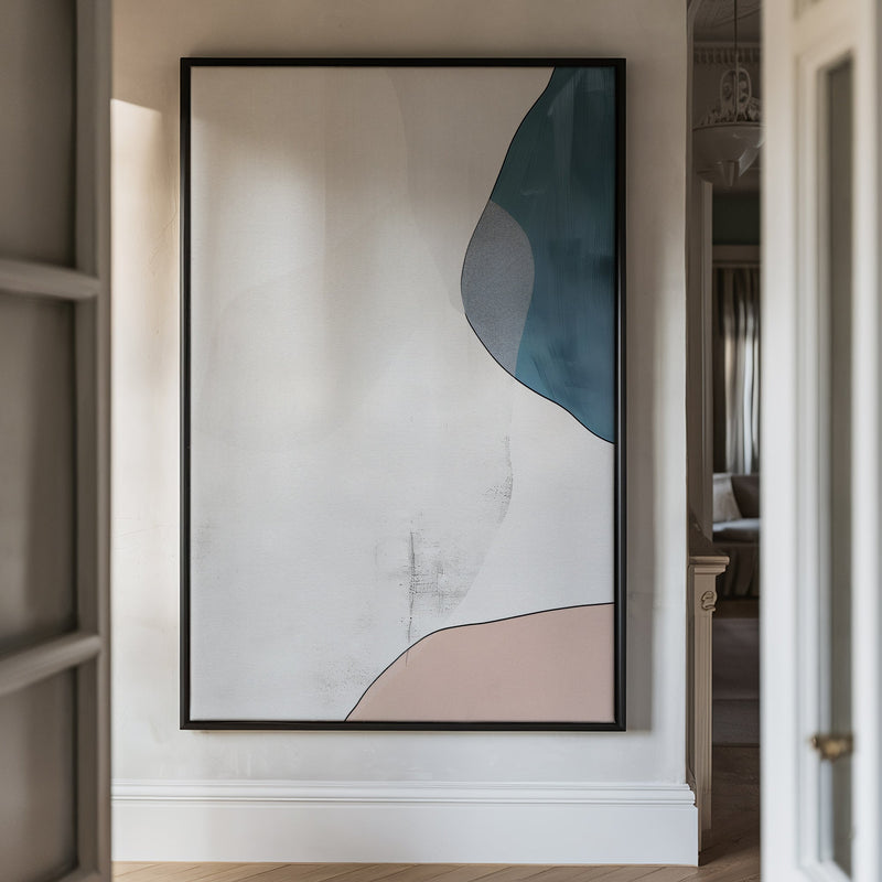 Canvas Wall Art Stretched Over Wooden Frame with Floating Frame and Abstract Painting CV4101 - Al Rugaib Furniture