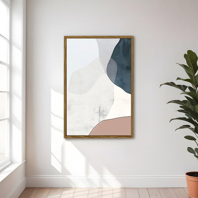 Canvas Wall Art Stretched Over Wooden Frame with Floating Frame and Abstract Painting CV4101 - Al Rugaib Furniture