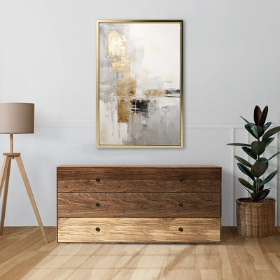 Canvas Wall Art Stretched Over Wooden Frame with Floating Frame and Abstract Painting CV4102 - Al Rugaib Furniture