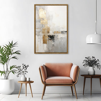 Canvas Wall Art Stretched Over Wooden Frame with Floating Frame and Abstract Painting CV4102 - Al Rugaib Furniture