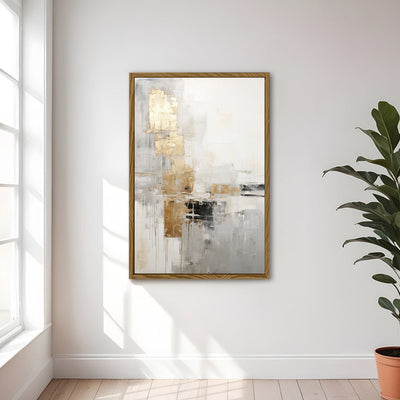 Canvas Wall Art Stretched Over Wooden Frame with Floating Frame and Abstract Painting CV4102 - Al Rugaib Furniture