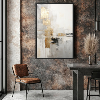 Canvas Wall Art Stretched Over Wooden Frame with Floating Frame and Abstract Painting CV4102 - Al Rugaib Furniture