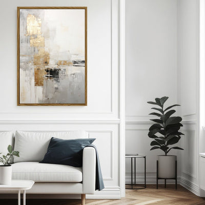 Canvas Wall Art Stretched Over Wooden Frame with Floating Frame and Abstract Painting CV4102 - Al Rugaib Furniture