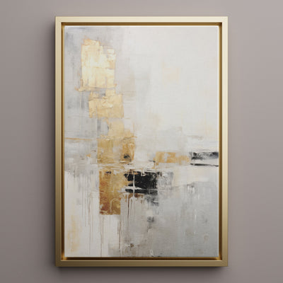 Canvas Wall Art Stretched Over Wooden Frame with Floating Frame and Abstract Painting CV4102 - Al Rugaib Furniture