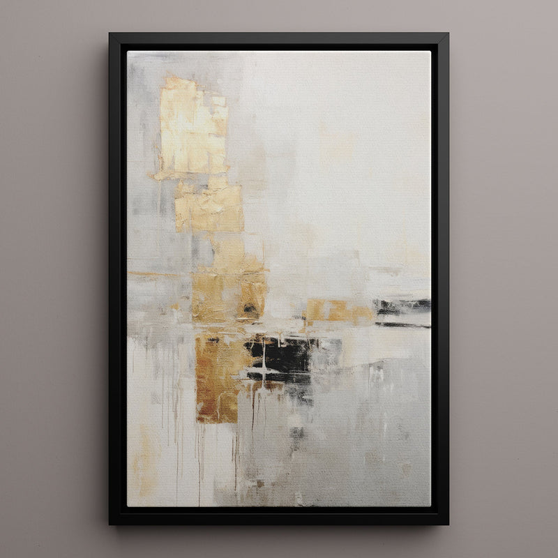 Canvas Wall Art Stretched Over Wooden Frame with Floating Frame and Abstract Painting CV4102 - Al Rugaib Furniture