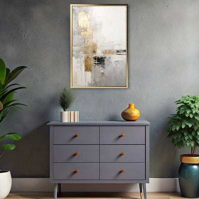 Canvas Wall Art Stretched Over Wooden Frame with Floating Frame and Abstract Painting CV4102 - Al Rugaib Furniture