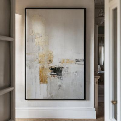 Canvas Wall Art Stretched Over Wooden Frame with Floating Frame and Abstract Painting CV4102 - Al Rugaib Furniture