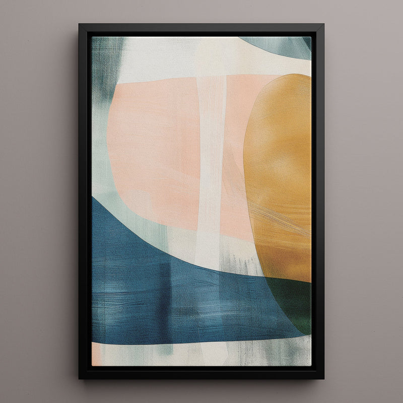 Canvas Wall Art Stretched Over Wooden Frame with Floating Frame and Abstract Painting CV4103 - Al Rugaib Furniture