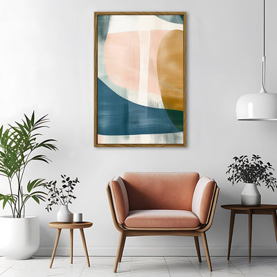 Canvas Wall Art Stretched Over Wooden Frame with Floating Frame and Abstract Painting CV4103 - Al Rugaib Furniture