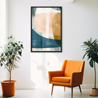 Canvas Wall Art Stretched Over Wooden Frame with Floating Frame and Abstract Painting CV4103 - Al Rugaib Furniture