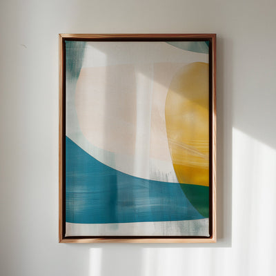 Canvas Wall Art Stretched Over Wooden Frame with Floating Frame and Abstract Painting CV4103 - Al Rugaib Furniture