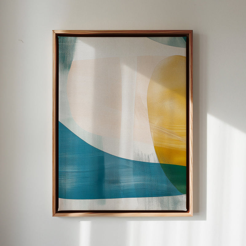 Canvas Wall Art Stretched Over Wooden Frame with Floating Frame and Abstract Painting CV4103 - Al Rugaib Furniture