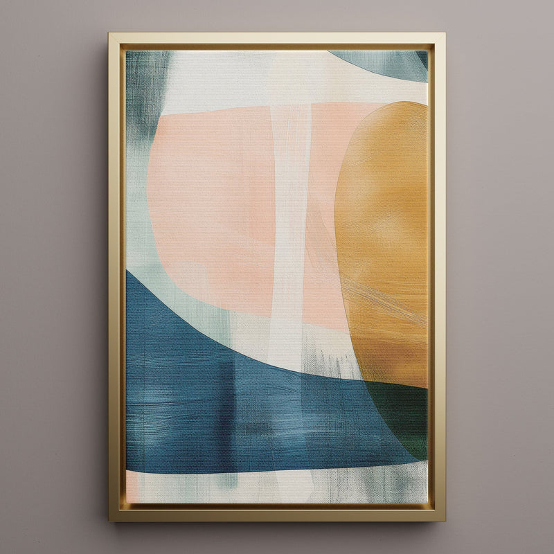 Canvas Wall Art Stretched Over Wooden Frame with Floating Frame and Abstract Painting CV4103 - Al Rugaib Furniture