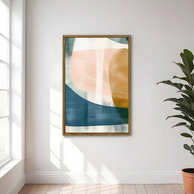 Canvas Wall Art Stretched Over Wooden Frame with Floating Frame and Abstract Painting CV4103 - Al Rugaib Furniture