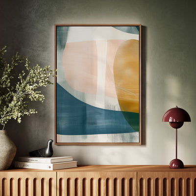 Canvas Wall Art Stretched Over Wooden Frame with Floating Frame and Abstract Painting CV4103 - Al Rugaib Furniture