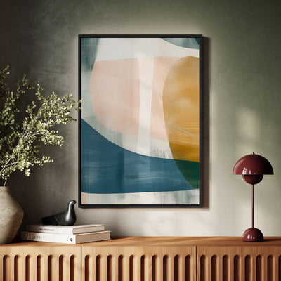 Canvas Wall Art Stretched Over Wooden Frame with Floating Frame and Abstract Painting CV4103 - Al Rugaib Furniture